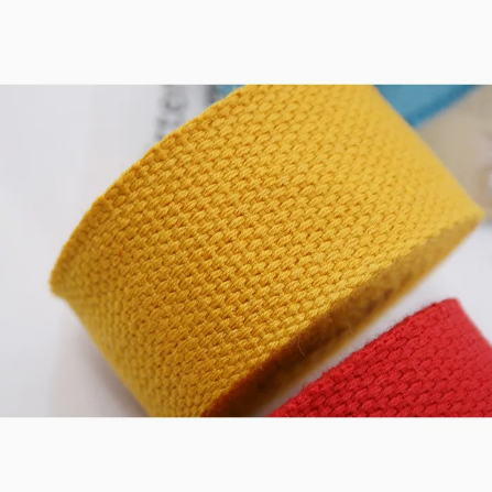 Colored Flat Woven Plain 38mm Cotton Webbing for Bag & Garment Accessroies