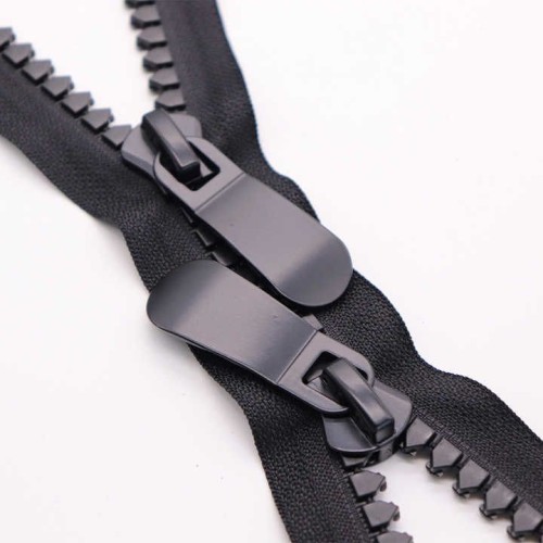 Two way open double sided resin zipper 2 way plastic zipper for clothes two way separating jacket zipper