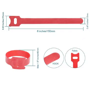 50 Pcs Reusable Fastening Cable Ties with Hook and Loop, Multi-Purpose Cable Straps Wire Ties Cable Management