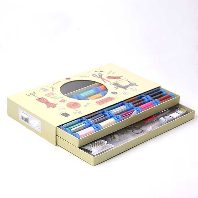 New Sewing Notions Deluxe Double Layer Household Travel Needlework Sewing Tools Set Home DIY Sewing Kit Box Set