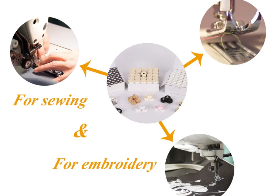 Pre-Wound Bobbins Thread 70D/2 For Embroidery ,L- Type