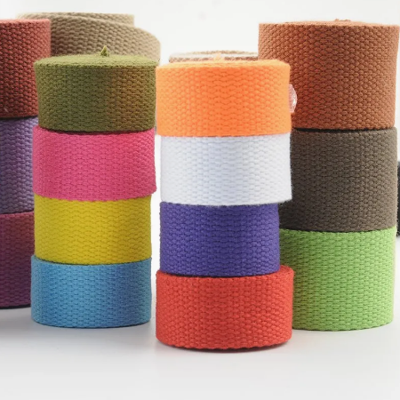 Colored Flat Woven Plain 38mm Cotton Webbing for Bag & Garment Accessroies