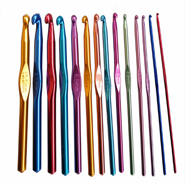 High Quality Color Aluminum Crochet Hooks Needles  Knit Weave Craft Yarn Sewing Tools
