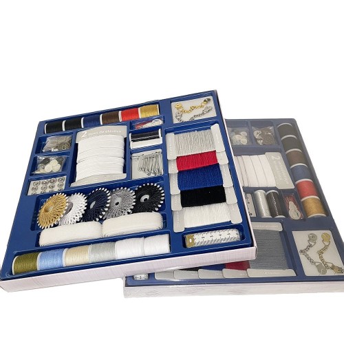 Sewing Kits with 68PCS Sewing Accessories Colorful Sewing Thread Wool Yarn Buttons Sets in Big Box