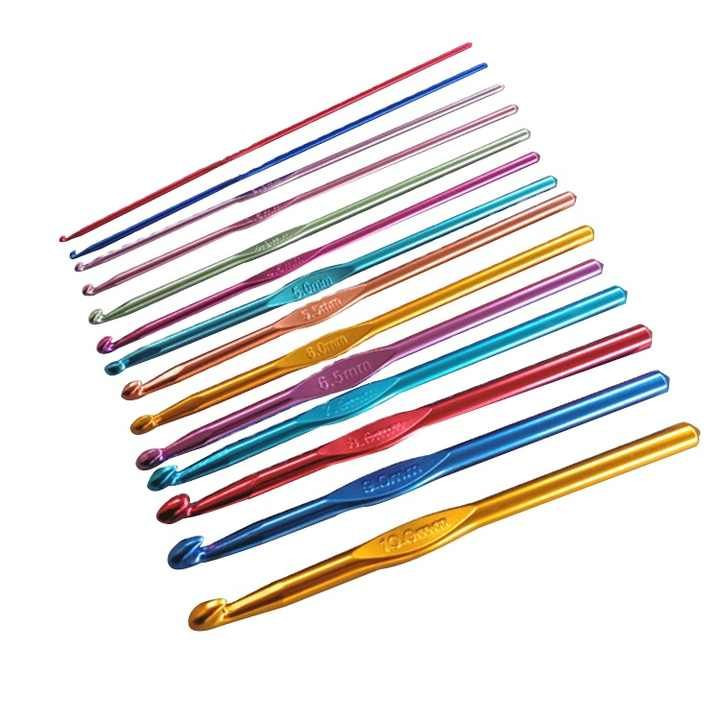 High Quality Color Aluminum Crochet Hooks Needles  Knit Weave Craft Yarn Sewing Tools