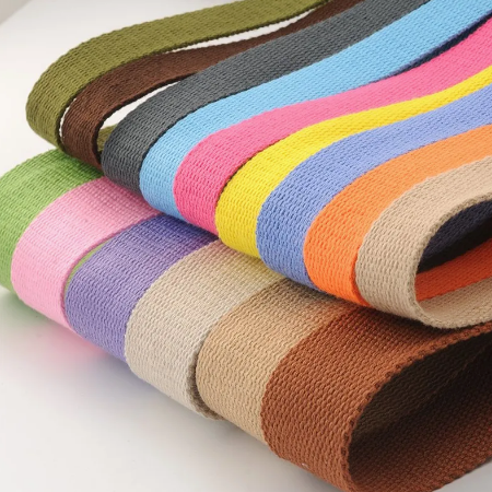 Colored Flat Woven Plain 38mm Cotton Webbing for Bag & Garment Accessroies